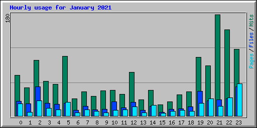 Hourly usage for January 2021